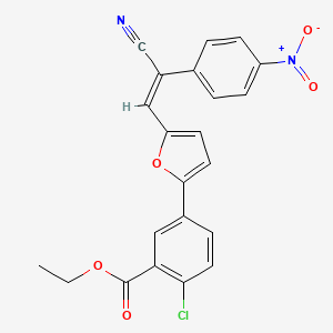 molecular formula C22H15ClN2O5 B3626298 ethyl 2-chloro-5-{5-[2-cyano-2-(4-nitrophenyl)vinyl]-2-furyl}benzoate 