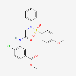 molecular formula C23H21ClN2O6S B3626341 methyl 4-chloro-3-({N-[(4-methoxyphenyl)sulfonyl]-N-phenylglycyl}amino)benzoate 
