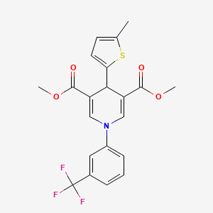 molecular formula C21H18F3NO4S B3626350 dimethyl 4-(5-methylthiophen-2-yl)-1-[3-(trifluoromethyl)phenyl]-1,4-dihydropyridine-3,5-dicarboxylate CAS No. 4441-16-1