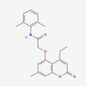 molecular formula C22H23NO4 B3626503 N-(2,6-dimethylphenyl)-2-[(4-ethyl-7-methyl-2-oxo-2H-chromen-5-yl)oxy]acetamide 