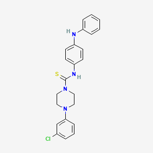 molecular formula C23H23ClN4S B3626511 N-(4-ANILINOPHENYL)-4-(3-CHLOROPHENYL)TETRAHYDRO-1(2H)-PYRAZINECARBOTHIOAMIDE 