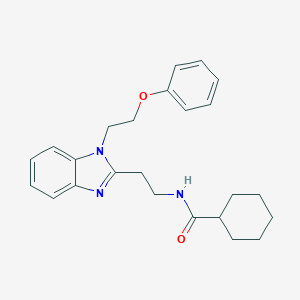 molecular formula C24H29N3O2 B362654 N-[2-[1-(2-phenoxyethyl)benzimidazol-2-yl]ethyl]cyclohexanecarboxamide CAS No. 876724-02-6