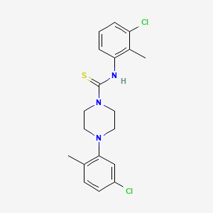 molecular formula C19H21Cl2N3S B3626606 N-(3-CHLORO-2-METHYLPHENYL)-4-(5-CHLORO-2-METHYLPHENYL)TETRAHYDRO-1(2H)-PYRAZINECARBOTHIOAMIDE 