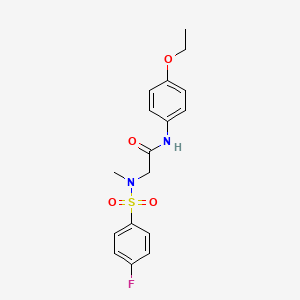 molecular formula C17H19FN2O4S B3626669 N-(4-ethoxyphenyl)-N~2~-[(4-fluorophenyl)sulfonyl]-N~2~-methylglycinamide 