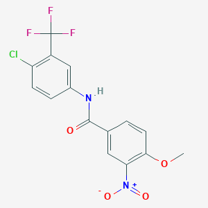 molecular formula C15H10ClF3N2O4 B3626671 N-[4-chloro-3-(trifluoromethyl)phenyl]-4-methoxy-3-nitrobenzamide 