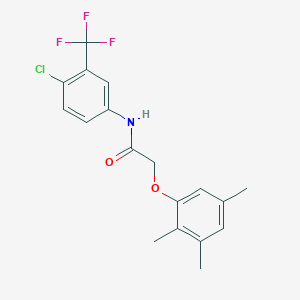 molecular formula C18H17ClF3NO2 B3626696 N-[4-chloro-3-(trifluoromethyl)phenyl]-2-(2,3,5-trimethylphenoxy)acetamide 