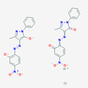 molecular formula C32H23CrN10O8-3 B036267 Hydrogen bis(2,4-dihydro-4-((2-hydroxy-4-nitrophenyl)azo)-5-methyl-2-phenyl-3H-pyrazol-3-onato(2-))chromate(1-) CAS No. 33270-70-1