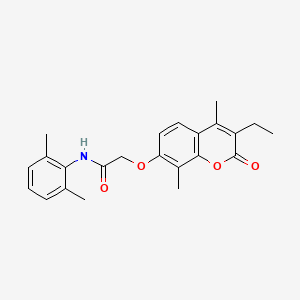 molecular formula C23H25NO4 B3626700 N-(2,6-dimethylphenyl)-2-[(3-ethyl-4,8-dimethyl-2-oxo-2H-chromen-7-yl)oxy]acetamide 