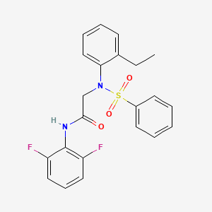molecular formula C22H20F2N2O3S B3626769 N~1~-(2,6-difluorophenyl)-N~2~-(2-ethylphenyl)-N~2~-(phenylsulfonyl)glycinamide 