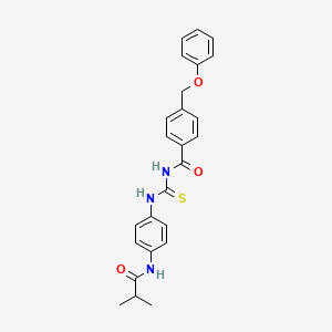 molecular formula C25H25N3O3S B3626780 N-[[4-(2-methylpropanoylamino)phenyl]carbamothioyl]-4-(phenoxymethyl)benzamide 