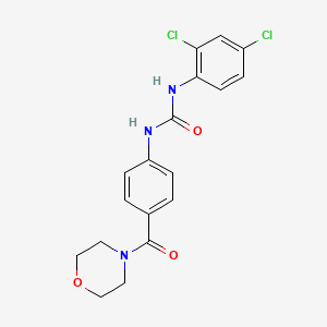molecular formula C18H17Cl2N3O3 B3626816 N-(2,4-DICHLOROPHENYL)-N'-[4-(MORPHOLINOCARBONYL)PHENYL]UREA 
