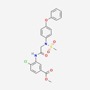 molecular formula C23H21ClN2O6S B3626876 methyl 4-chloro-3-{[N-(methylsulfonyl)-N-(4-phenoxyphenyl)glycyl]amino}benzoate 