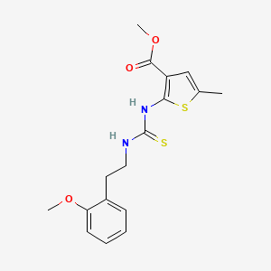 molecular formula C17H20N2O3S2 B3626880 methyl 2-[({[2-(2-methoxyphenyl)ethyl]amino}carbonothioyl)amino]-5-methyl-3-thiophenecarboxylate 