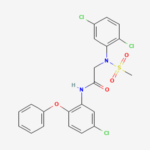 molecular formula C21H17Cl3N2O4S B3626889 N~1~-(5-chloro-2-phenoxyphenyl)-N~2~-(2,5-dichlorophenyl)-N~2~-(methylsulfonyl)glycinamide 