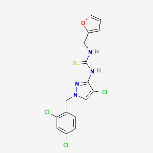 molecular formula C16H13Cl3N4OS B3626903 N-[4-chloro-1-(2,4-dichlorobenzyl)-1H-pyrazol-3-yl]-N'-(2-furylmethyl)thiourea 