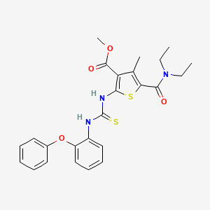 molecular formula C25H27N3O4S2 B3626906 methyl 5-[(diethylamino)carbonyl]-4-methyl-2-({[(2-phenoxyphenyl)amino]carbonothioyl}amino)-3-thiophenecarboxylate 