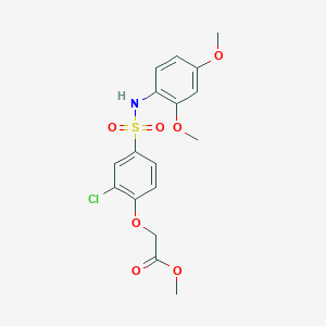 molecular formula C17H18ClNO7S B3626975 Methyl {2-chloro-4-[(2,4-dimethoxyphenyl)sulfamoyl]phenoxy}acetate 