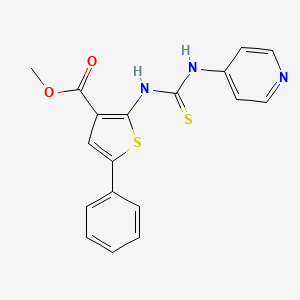 molecular formula C18H15N3O2S2 B3626983 methyl 5-phenyl-2-{[(4-pyridinylamino)carbonothioyl]amino}-3-thiophenecarboxylate 
