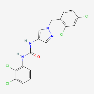 molecular formula C17H12Cl4N4O B3627003 N-[1-(2,4-dichlorobenzyl)-1H-pyrazol-4-yl]-N'-(2,3-dichlorophenyl)urea 