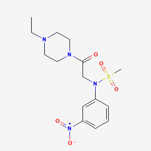 molecular formula C15H22N4O5S B3627005 N-[2-(4-ethyl-1-piperazinyl)-2-oxoethyl]-N-(3-nitrophenyl)methanesulfonamide 