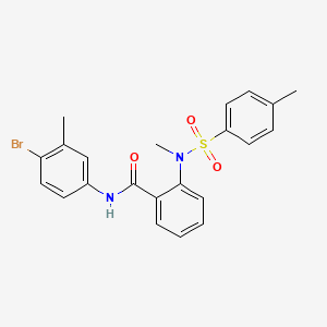 molecular formula C22H21BrN2O3S B3627040 N-(4-bromo-3-methylphenyl)-2-{methyl[(4-methylphenyl)sulfonyl]amino}benzamide 