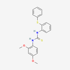 molecular formula C21H20N2O2S2 B3627053 N-(2,4-dimethoxyphenyl)-N'-[2-(phenylthio)phenyl]thiourea 