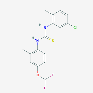 molecular formula C16H15ClF2N2OS B3627061 N-(5-chloro-2-methylphenyl)-N'-[4-(difluoromethoxy)-2-methylphenyl]thiourea 