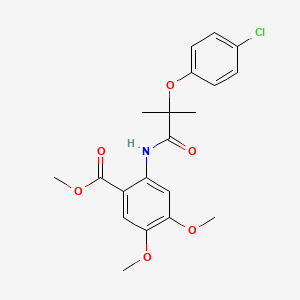 molecular formula C20H22ClNO6 B3627068 Methyl 2-[[2-(4-chlorophenoxy)-2-methylpropanoyl]amino]-4,5-dimethoxybenzoate 