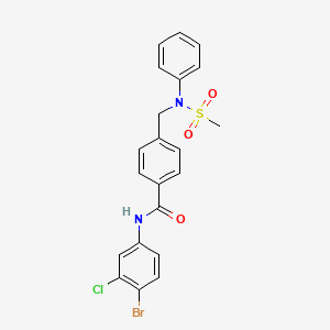 molecular formula C21H18BrClN2O3S B3627120 N-(4-bromo-3-chlorophenyl)-4-{[(methylsulfonyl)(phenyl)amino]methyl}benzamide 
