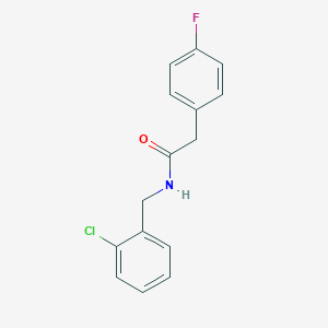 molecular formula C15H13ClFNO B3627139 N-[(2-chlorophenyl)methyl]-2-(4-fluorophenyl)acetamide 