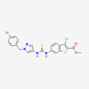 molecular formula C21H16BrClN4O2S2 B3627148 methyl 6-[({[1-(4-bromobenzyl)-1H-pyrazol-4-yl]amino}carbonothioyl)amino]-3-chloro-1-benzothiophene-2-carboxylate 