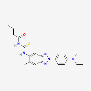 molecular formula C22H28N6OS B3627159 N-[({2-[4-(diethylamino)phenyl]-6-methyl-2H-1,2,3-benzotriazol-5-yl}amino)carbonothioyl]butanamide 