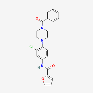 molecular formula C22H20ClN3O3 B3627245 N-[4-(4-benzoylpiperazin-1-yl)-3-chlorophenyl]furan-2-carboxamide 