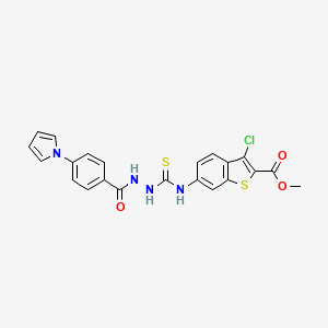 molecular formula C22H17ClN4O3S2 B3627250 methyl 3-chloro-6-[({2-[4-(1H-pyrrol-1-yl)benzoyl]hydrazino}carbonothioyl)amino]-1-benzothiophene-2-carboxylate 