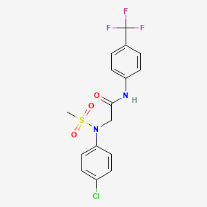 molecular formula C16H14ClF3N2O3S B3627257 N~2~-(4-chlorophenyl)-N~2~-(methylsulfonyl)-N~1~-[4-(trifluoromethyl)phenyl]glycinamide 