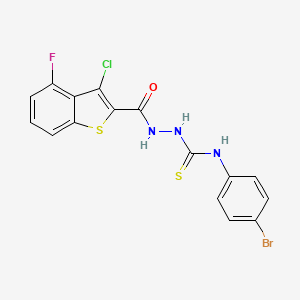 molecular formula C16H10BrClFN3OS2 B3627277 N-(4-bromophenyl)-2-[(3-chloro-4-fluoro-1-benzothien-2-yl)carbonyl]hydrazinecarbothioamide 