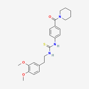molecular formula C23H29N3O3S B3627282 N-[2-(3,4-dimethoxyphenyl)ethyl]-N'-[4-(1-piperidinylcarbonyl)phenyl]thiourea 