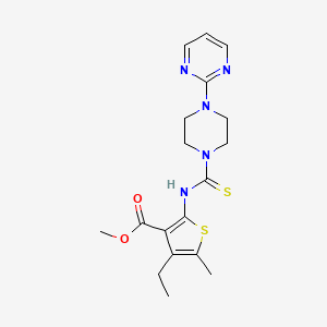 molecular formula C18H23N5O2S2 B3627285 methyl 4-ethyl-5-methyl-2-({[4-(2-pyrimidinyl)-1-piperazinyl]carbonothioyl}amino)-3-thiophenecarboxylate 
