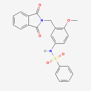 molecular formula C22H18N2O5S B3627297 N-{3-[(1,3-dioxo-1,3-dihydro-2H-isoindol-2-yl)methyl]-4-methoxyphenyl}benzenesulfonamide 