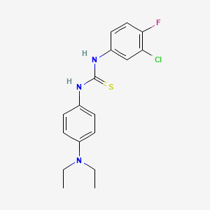 molecular formula C17H19ClFN3S B3627336 N-(3-chloro-4-fluorophenyl)-N'-[4-(diethylamino)phenyl]thiourea 