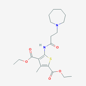 molecular formula C20H30N2O5S B362735 Diethyl 5-(3-(azepan-1-yl)propanamido)-3-methylthiophene-2,4-dicarboxylate CAS No. 307341-35-1