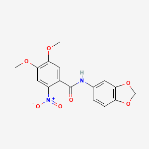 molecular formula C16H14N2O7 B3627354 N-(1,3-benzodioxol-5-yl)-4,5-dimethoxy-2-nitrobenzamide 