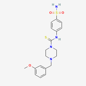 molecular formula C19H24N4O3S2 B3627369 N-[4-(aminosulfonyl)phenyl]-4-(3-methoxybenzyl)-1-piperazinecarbothioamide 