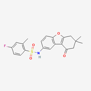 molecular formula C21H20FNO4S B3627398 N-(7,7-dimethyl-9-oxo-6,7,8,9-tetrahydrodibenzo[b,d]furan-2-yl)-4-fluoro-2-methylbenzenesulfonamide 