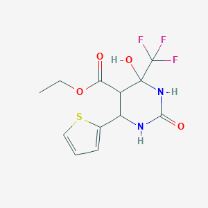 molecular formula C12H13F3N2O4S B362742 Ethyl 4-hydroxy-2-oxo-6-(thiophen-2-yl)-4-(trifluoromethyl)hexahydropyrimidine-5-carboxylate CAS No. 376351-23-4