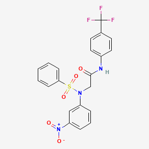 molecular formula C21H16F3N3O5S B3627436 N~2~-(3-nitrophenyl)-N~2~-(phenylsulfonyl)-N~1~-[4-(trifluoromethyl)phenyl]glycinamide 