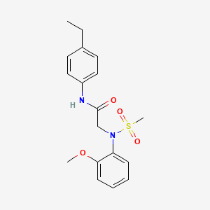 molecular formula C18H22N2O4S B3627442 N~1~-(4-ethylphenyl)-N~2~-(2-methoxyphenyl)-N~2~-(methylsulfonyl)glycinamide 