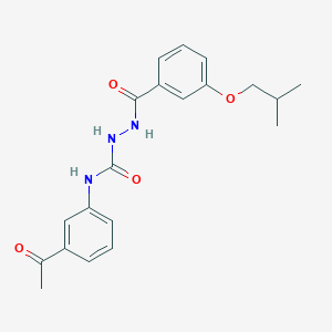 molecular formula C20H23N3O4 B3627482 N-(3-acetylphenyl)-2-(3-isobutoxybenzoyl)hydrazinecarboxamide 