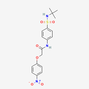 molecular formula C18H21N3O6S B3627541 N-[4-(tert-butylsulfamoyl)phenyl]-2-(4-nitrophenoxy)acetamide 