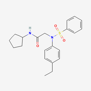 molecular formula C21H26N2O3S B3627569 N-cyclopentyl-N~2~-(4-ethylphenyl)-N~2~-(phenylsulfonyl)glycinamide 